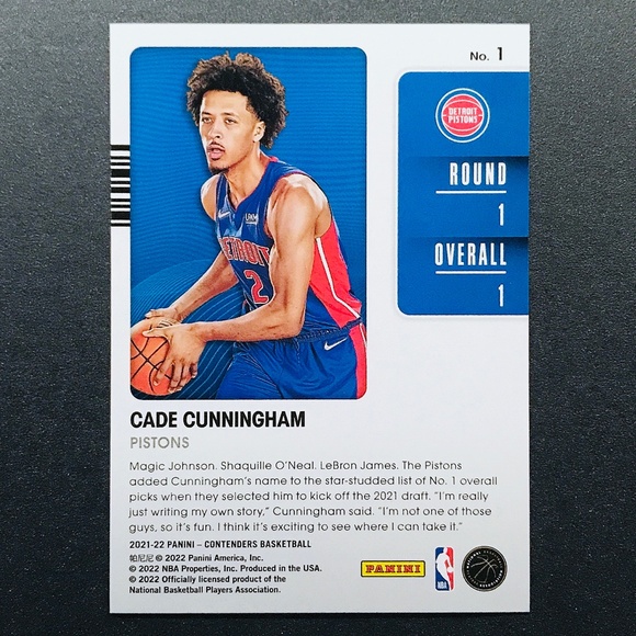 Cade Cunningham RC - 2021-22 Panini Contenders '21 Draft Class Contenders #1 - Picture 2 of 2